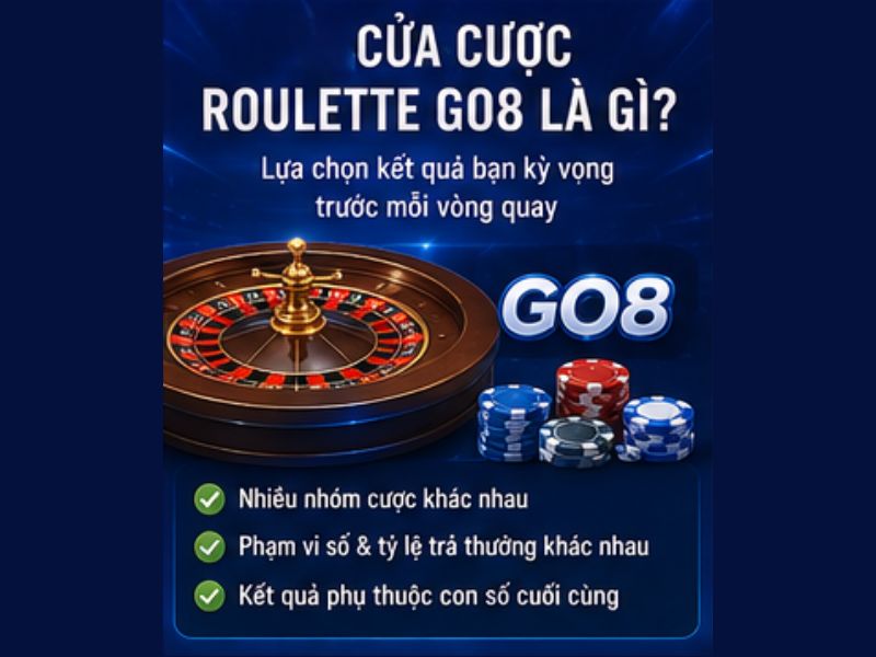 Các Cửa Cược Roulette GO8: Cách Chơi & Tỷ Lệ Trả Thưởng